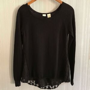 Anthropologie Womens Yellow Bird AVERLY Black Sweater Size XS